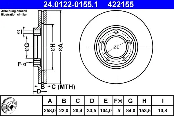 Disc frana ATE 24.0122-0155.1