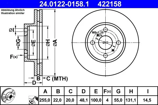 Disc frana ATE 24.0122-0158.1