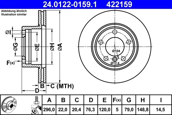 Disc frana ATE 24.0122-0159.1