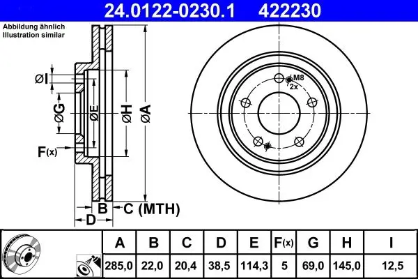 Disc frana ATE 24.0122-0230.1
