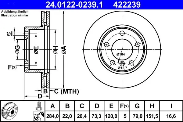 Disc frana ATE 24.0122-0239.1