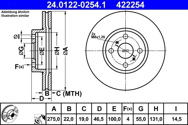 Disc frana ATE 24.0122-0254.1
