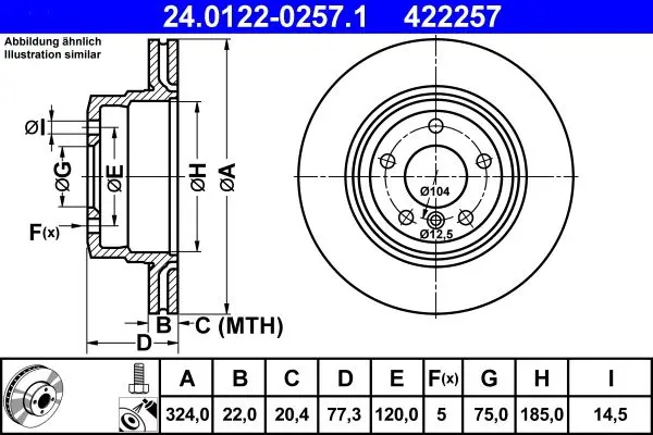Disc frana ATE 24.0122-0257.1