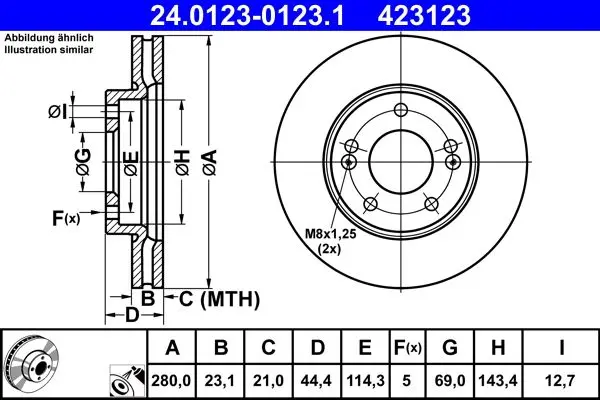 Disc frana ATE 24.0123-0123.1