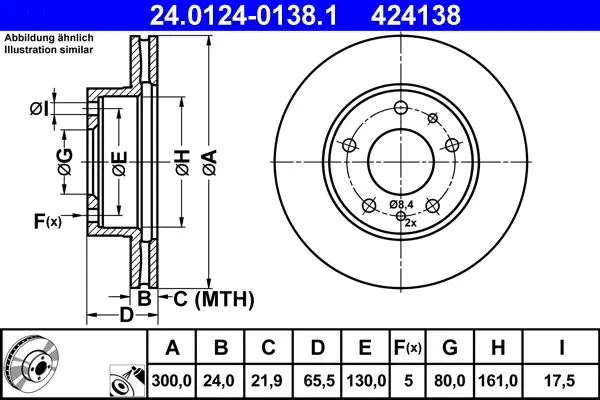Disc frana ATE 24.0124-0138.1