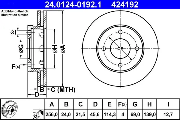 Disc frana ATE 24.0124-0192.1