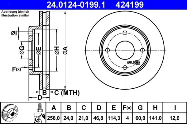 Disc frana ATE 24.0124-0199.1