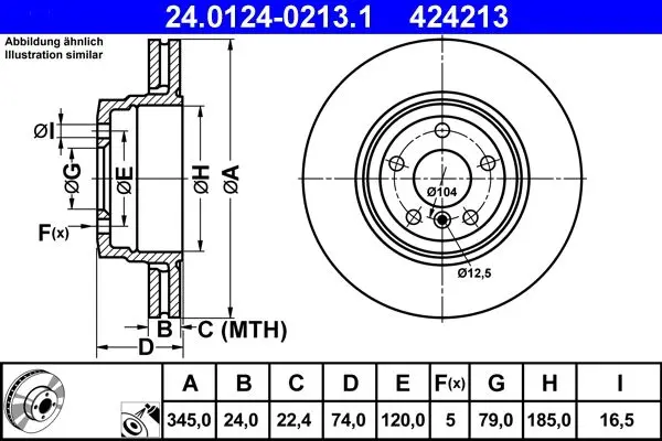 Disc frana ATE 24.0124-0213.1