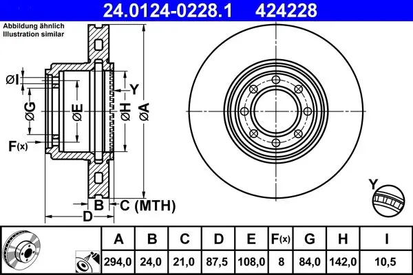 Disc frana ATE 24.0124-0228.1