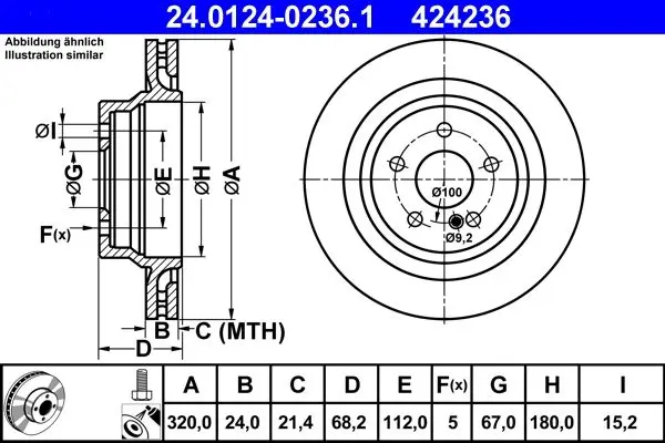 Disc frana ATE 24.0124-0236.1