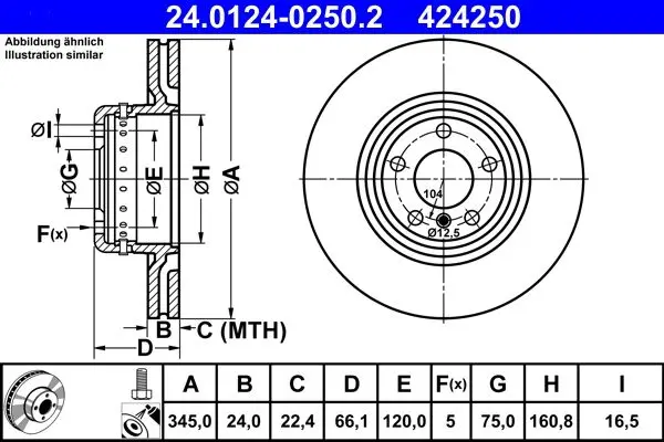 Disc frana ATE 24.0124-0250.2