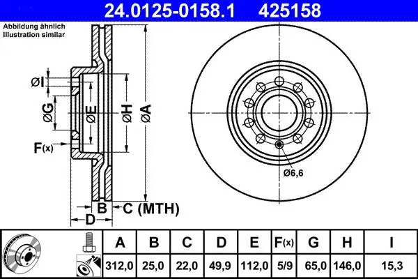 Disc frana ATE 24.0125-0158.1