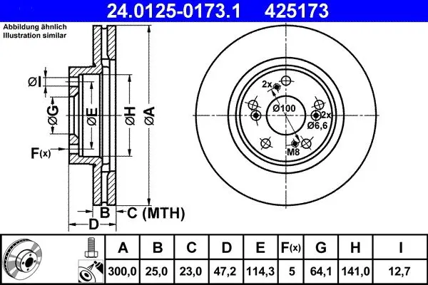 Disc frana ATE 24.0125-0173.1