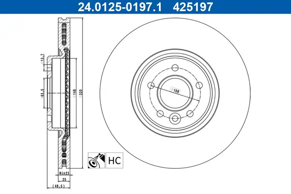 Disc frana ATE 24.0125-0197.1