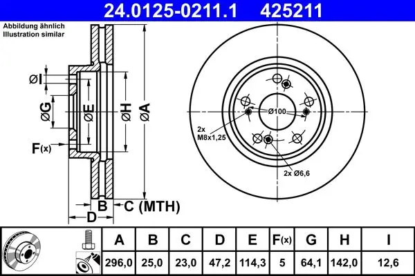 Disc frana ATE 24.0125-0211.1