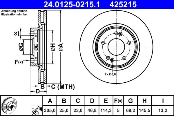 Disc frana ATE 24.0125-0215.1