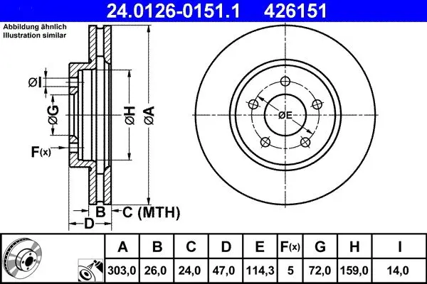 Disc frana ATE 24.0126-0151.1