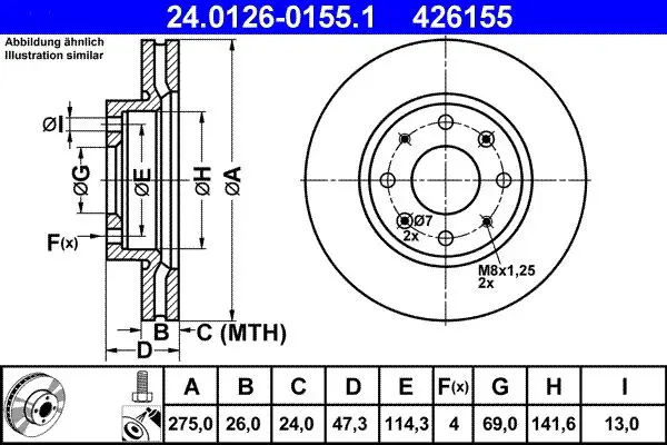 Disc frana ATE 24.0126-0155.1