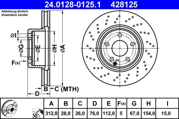 Disc frana ATE 24.0128-0125.1