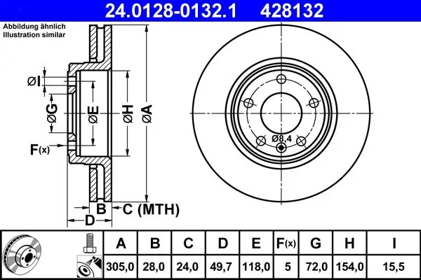 Disc frana ATE 24.0128-0132.1
