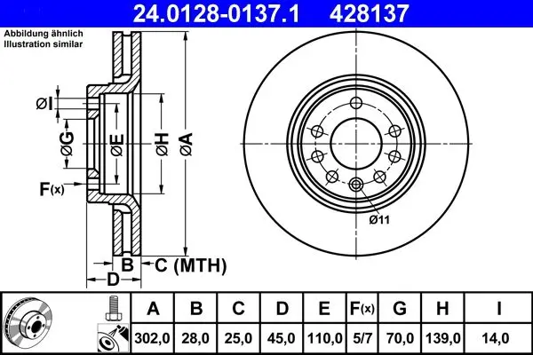 Disc frana ATE 24.0128-0137.1
