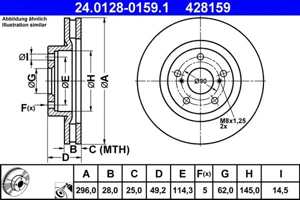 Disc frana ATE 24.0128-0159.1