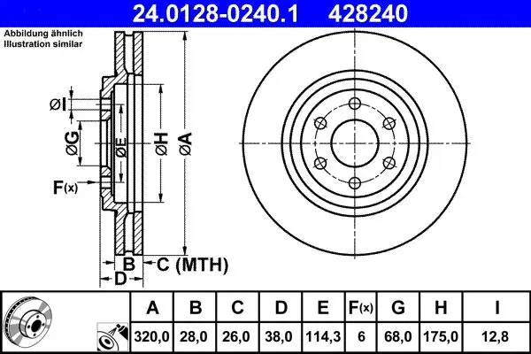 Disc frana ATE 24.0128-0240.1