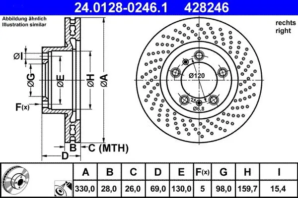 Disc frana ATE 24.0128-0246.1