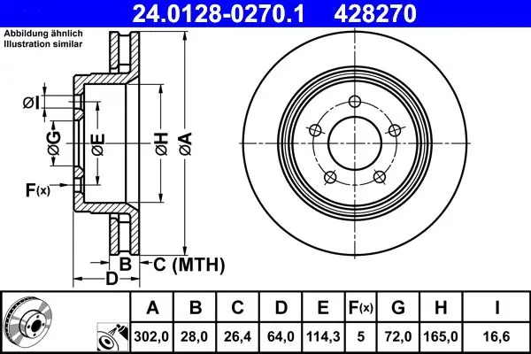Disc frana ATE 24.0128-0270.1