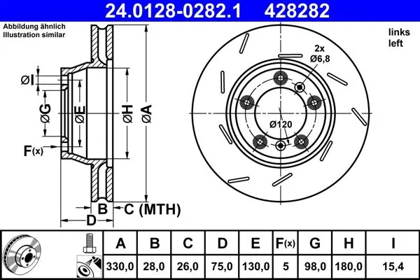 Disc frana ATE 24.0128-0282.1