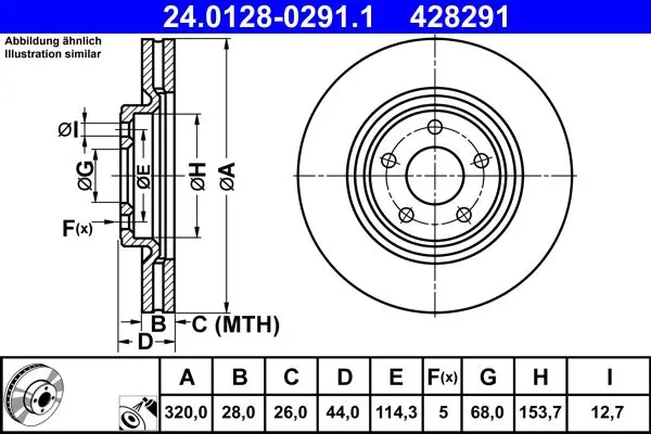 Disc frana ATE 24.0128-0291.1