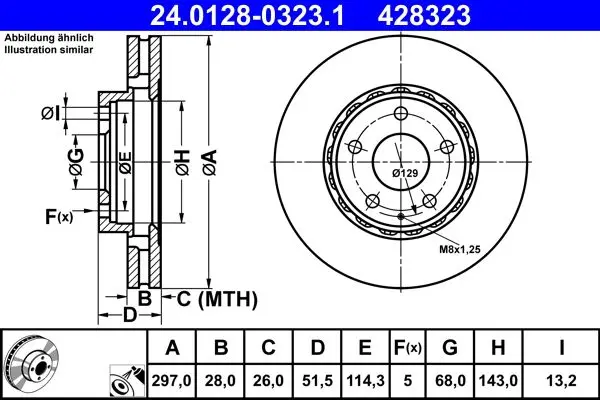 Disc frana ATE 24.0128-0323.1