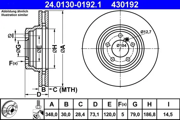 Disc frana ATE 24.0130-0192.1