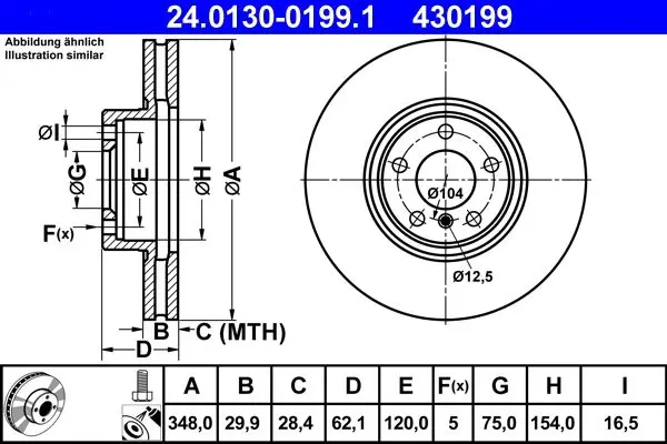 Disc frana ATE 24.0130-0199.1