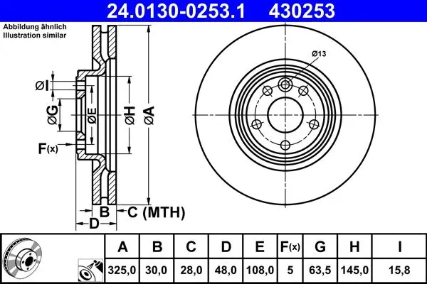 Disc frana ATE 24.0130-0253.1