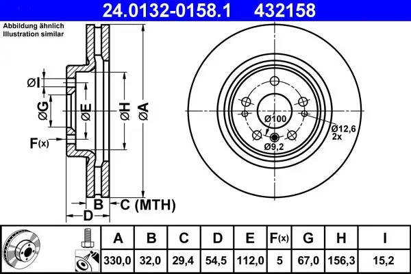Disc frana ATE 24.0132-0158.1