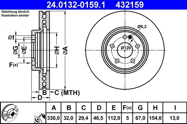 Disc frana ATE 24.0132-0159.1