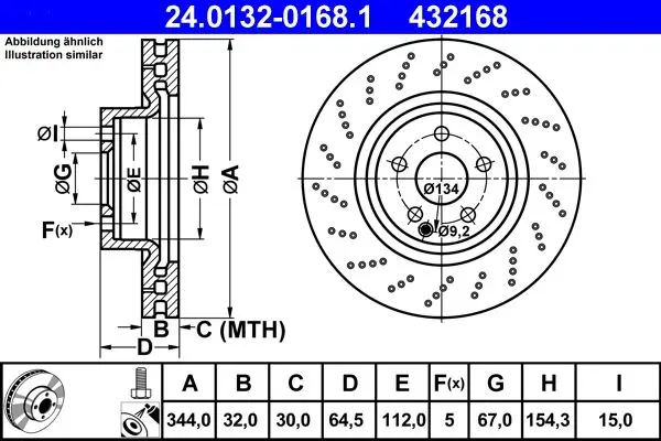Disc frana ATE 24.0132-0168.1