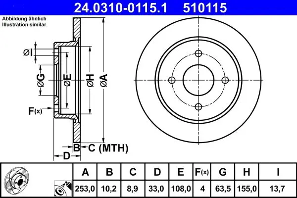Disc frana ATE PowerDisc 24.0310-0115.1