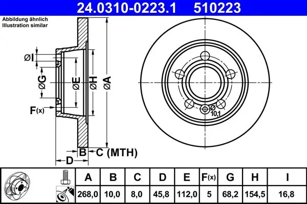 Disc frana ATE PowerDisc 24.0310-0223.1