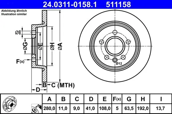 Disc frana ATE PowerDisc 24.0311-0158.1