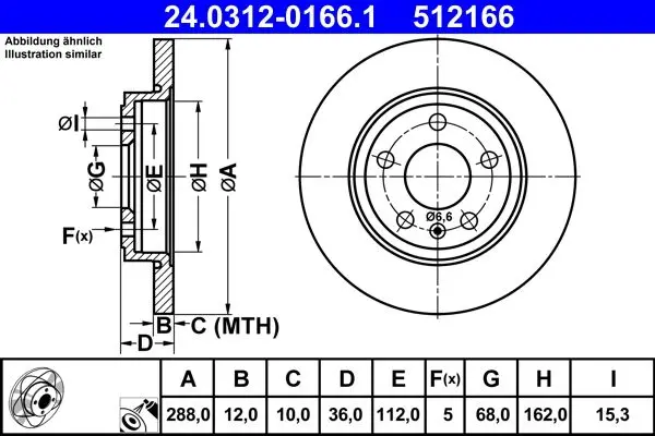 Disc frana ATE PowerDisc 24.0312-0166.1