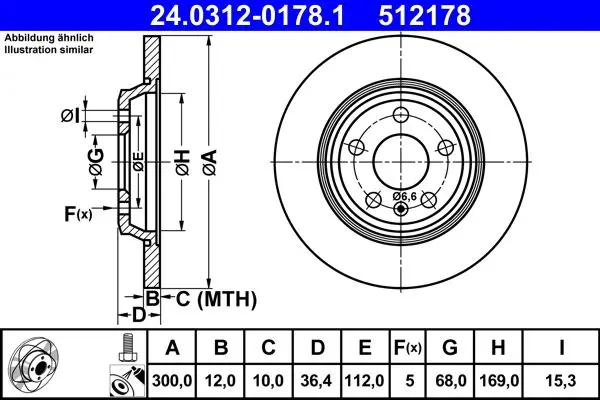Disc frana ATE PowerDisc 24.0312-0178.1
