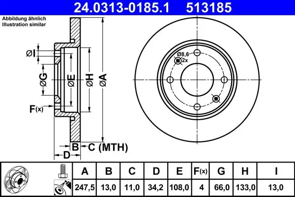 Disc frana ATE PowerDisc 24.0313-0185.1