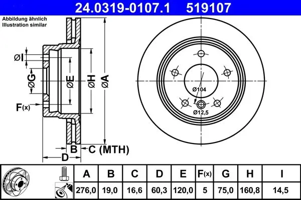 Disc frana ATE PowerDisc 24.0319-0107.1
