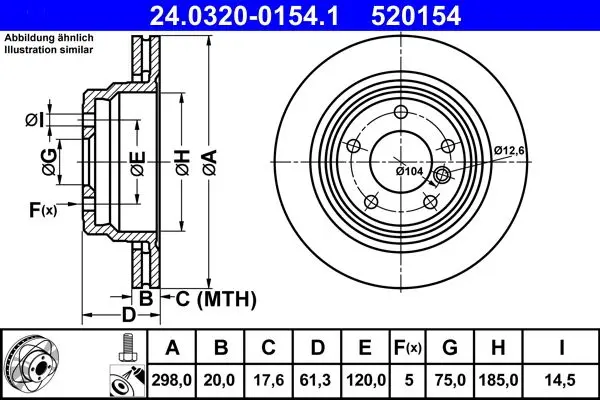 Disc frana ATE PowerDisc 24.0320-0154.1