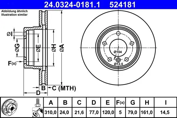 Disc frana ATE PowerDisc 24.0324-0181.1