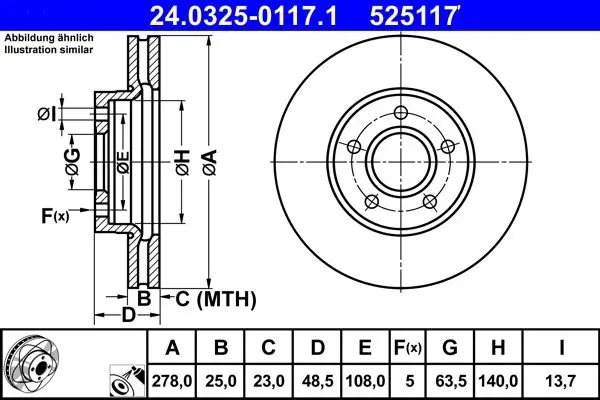 Disc frana ATE PowerDisc 24.0325-0117.1