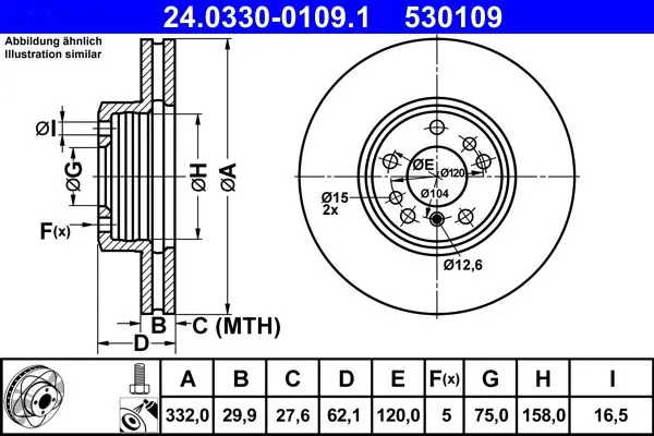 Disc frana ATE PowerDisc 24.0330-0109.1