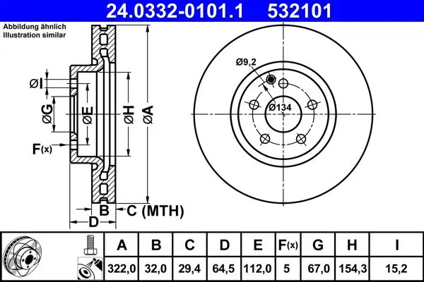 Disc frana ATE PowerDisc 24.0332-0101.1